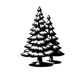 Fototapeta premium Minimalist Christmas Tree Black and White