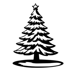 Plain Outline Christmas Tree Vector