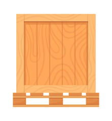 Wooden box on pallet vector illustration
