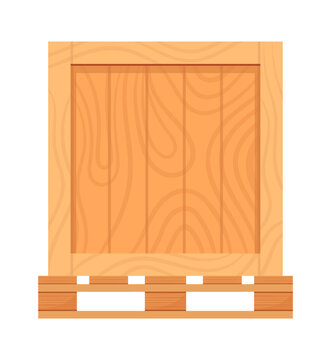 Wooden box on pallet vector illustration