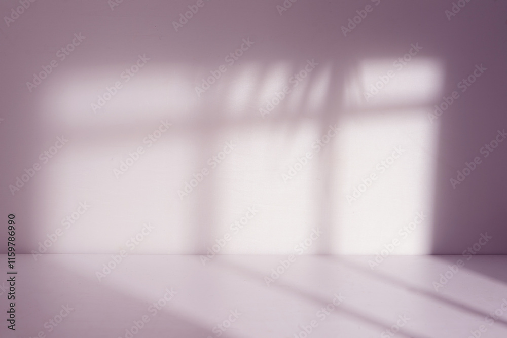Poster empty room with shadow and light
