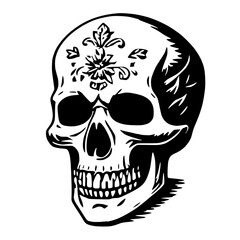 Artistic Skull Outline Vector