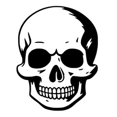 Black and White Skull Vector Design