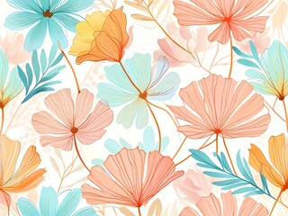 Pastel Floral Paradise: A Watercolor Dream