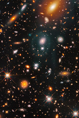 Fototapeta premium Close-up of countless twinkling stars illuminating the silent, vast cosmos beyond Earth