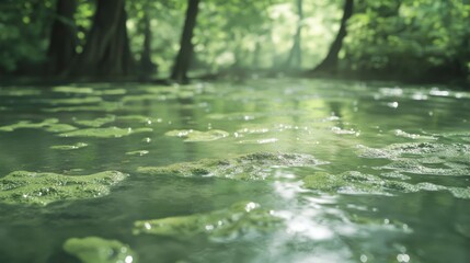 Fototapeta premium Marshland Pollution and Nature's Fragile Balance