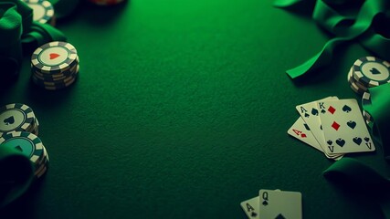 Smooth green felt background of a poker table, fabric, texture