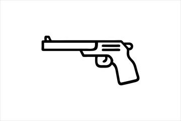 Gun silhouette vector on a white background