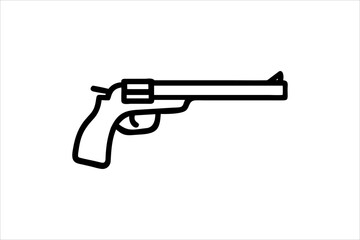 Gun silhouette vector on a white background