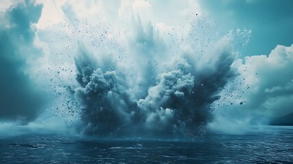 realistic explotion in the sea
