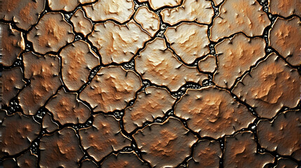 the texture of the ground is cracked and brown