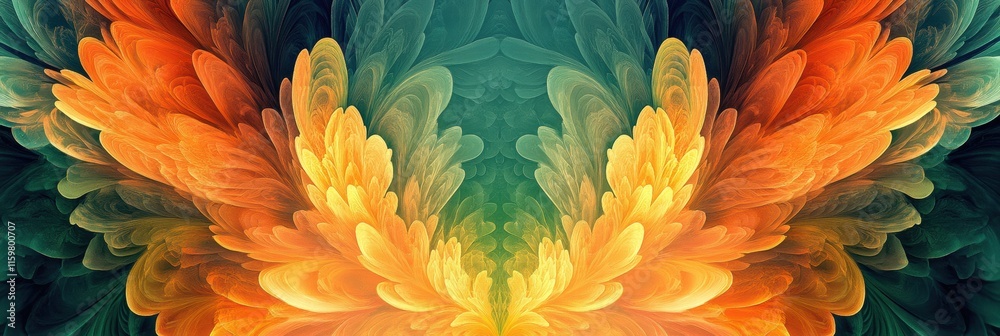 Aufkleber vibrant abstract fractal patterns with ample copy space for text. generative ai