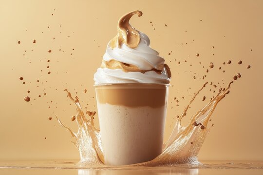 Dalgona coffee a popular whipped coffee drink with milk trending during Covid 19 lockdowns