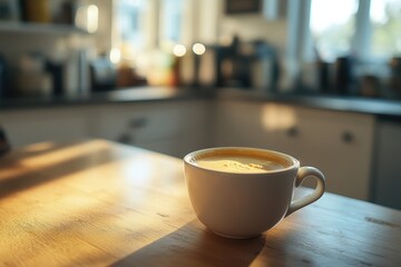 Fototapeta premium Delicious butter coffee in kitchen