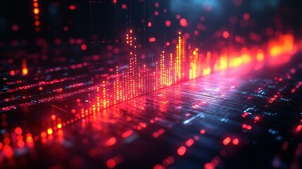 Obraz premium Abstract Digital Data Visualization Red And Blue Lights