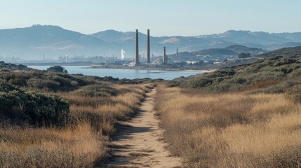 Coastal Walking Trail with Panoramic View of Ocean