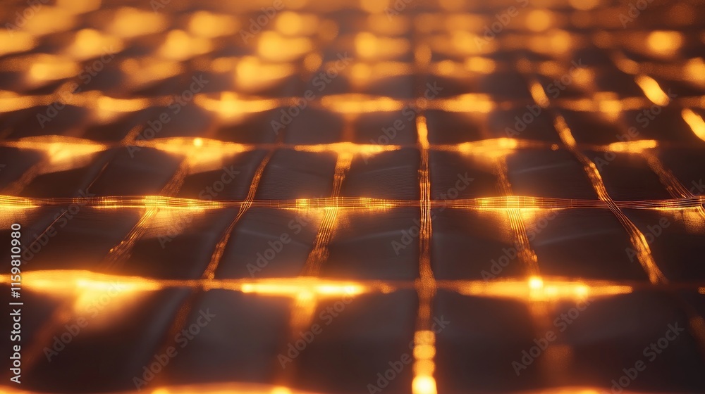 Poster illuminated grid pattern with abstract glowing texture and design