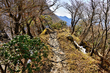 丹沢山地　丹沢主稜の小笄山頂
