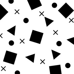 Black geometry pattern with white background 