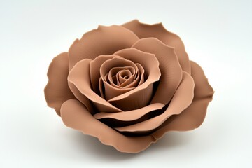 Single Mocha Rose with Delicate Petals on Matching Background