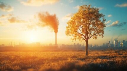 Fototapeta premium Pollution Impact on Wildlife in a Natural Meadow