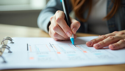 Naklejka premium Person Planning and Organizing Tasks on a Schedule