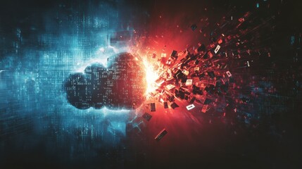 Fototapeta premium Explore cutting-edge cloud technology and data security solutions ensuring optimal performance and protection against digital threats today.