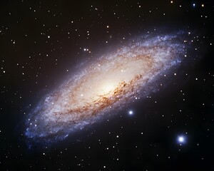 Naklejka premium Spiral Galaxy NGC 4414 in Deep Space
