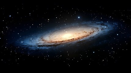 Naklejka premium Spiral Galaxy and Interstellar Stars