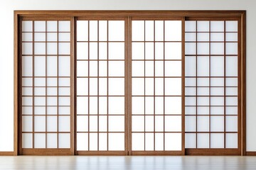 Shoji a classic Japanese door or room separator isolated on white