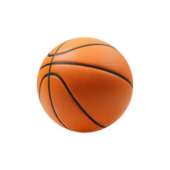 Fototapeta premium Single orange rubber basketball isolated on white background.