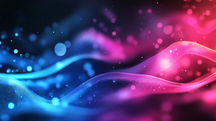 Obraz premium Vibrant Blue and Pink Neon Lights Illuminating a Dark Room