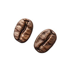 Detailed Roasted Coffee Beans on White Background