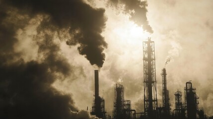 Industrial Setting with Modern Technology and Bright Light