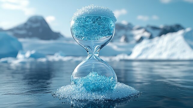 Ice Hourglass Shows Melting Glacial Ice
