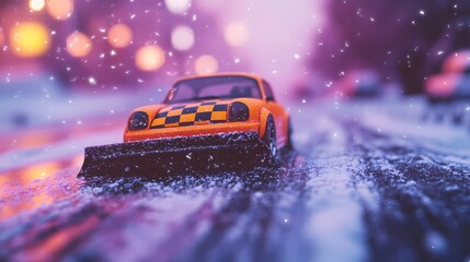 Snowplow clearing snowy roads, essential for winter road maintenance operations.