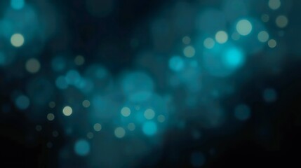 A de-focused abstract background featuring shimmering glitter lights in blue, gold, and black hues.