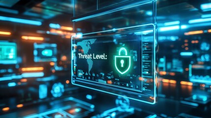 Fototapeta premium Explore advanced cybersecurity solutions with real-time threat analysis. Secure your data and boost protection with cutting-edge technology.