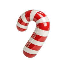 Glossy Red and White Striped Candy Cane Design