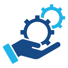 Hand With Gear Icon Element For Design