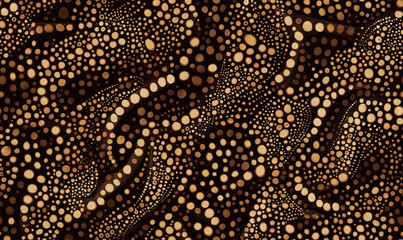 Seamless abstract dot pattern on gold and mocha mousse tones
