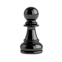 Glossy Black Chess Pawn on Reflective Surface