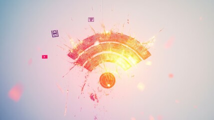 "Boost connectivity with vibrant digital network visuals, emphasizing dynamic Wi-Fi strength for seamless online experiences and enhanced engagement."