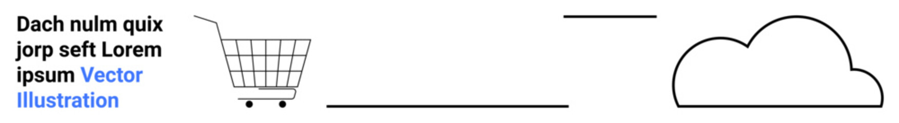 Simplified design featuring a shopping cart alongside a cloud symbol. Ideal for e-commerce, cloud storage, online retail, digital marketing, technology services, data storage solutions, and website