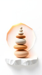 Balance spa wellness concept isolated with white highlights, png
