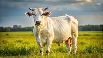 Mucca Chianina, a white Italian breed known for its large size and high-quality meat , Chianina, cattle, livestock, Italian, breed