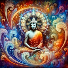 Gautam Buddha Abstract - Generative AI