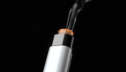 Electronic Cigarette Technology. Tobacco IQOS system. Close-up an electric hybrid cigarette with a heating pad. tobacco heating system. New tobacco heating system. Electronic cigarette mocap isolate