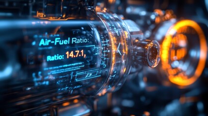 Advanced engine technology displays precise air-fuel ratio for optimal performance and efficiency. Enhance automotive innovations with modern engineering insights.