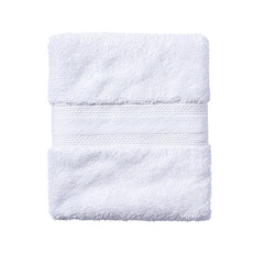 Fototapeta premium Neatly Folded Soft White Towel on a Plain Background